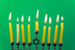 Hanukkah with menorah traditional photo