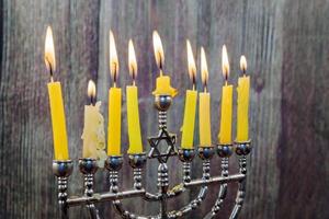 Hanukkah with menorah traditional photo