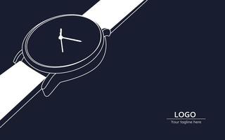 Watch-shaped line art illustration background, suitable for backgrounds, banners, screen printing cardboard boxes related to watches vector