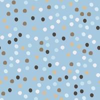 Simple random dots seamless pattern on blue background. Circle shapes wallpaper. vector