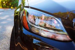 close-up of the car headlights wheel photo