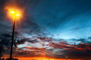 Bright colorful sunset beautiful clouds photo