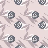 Seamless floral pattern with dandelion silhouette in lilac tones. vector