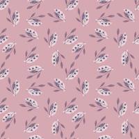 Scrapbook seamless pattern with random little rowan berries shapes. Lilac background. Simple style. vector