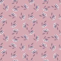 Scrapbook seamless pattern with random little rowan berries shapes. Lilac background. Simple style. vector