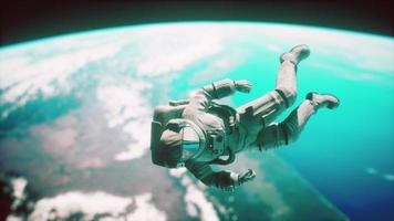 Astronaut in outer space Elements of this image furnished by NASA video