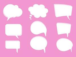 3d pink chat, chat icon collection set vector