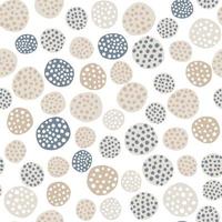 Hand drawn polka dot seamless pattern on white background. vector