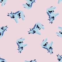 L29082021-23Seamless pattern cow on pink background. Texture of farm animals for any purpose.