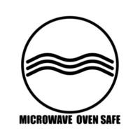 Microwave oven safe inscriptions isolated on white background. Icon warning for cookware in ink style. vector