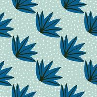 Contemporary tropical leaves seamless pattern on dots background. Tropic palm leaf doodle vector illustration. Fashion creative design.