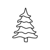 Tree sign isolated on white background. Fir icon in outline style symbol. vector