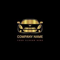 Luxury golden car logo vector sport car front label