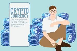 crypto currency concept vector