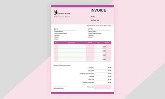 Invoice template, Invoicing quotes, money bills or price invoices and payment agreement design templates vector