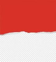 Red ripped out of a piece of paper. Vector template, illustration and background.