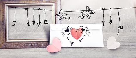 St. Valentine's Day concept. Holiday decoration. Heart and a love letter. photo