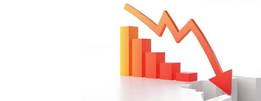 Econimical crisis concept. Spread in the world, economy is down. 3d illustration photo