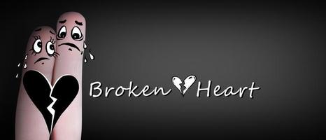 concepto de corazón roto, amor y día de san valentín. ilustración 3d foto