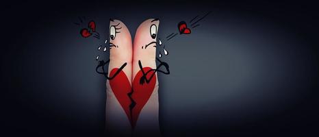 Broken heart, love and Valentines day concept. 3d Illustration photo
