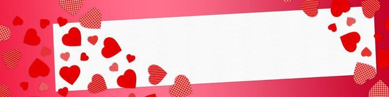 Valentine's day greeting card with red hearts and space for your greetings. photo