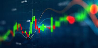 Financial static analysis. Online trading and Investment growth chart. photo