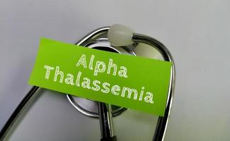 Alpha thalassemia term with stethoscope. medical concept photo