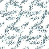 primavera geométrica ramas de patrones sin fisuras sobre fondo blanco. vintage rústico con patrón de ramitas. vector