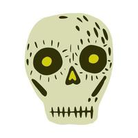 Skull isolated on white background. Simple skull for festival sketch hand drawn in style doodle. vector