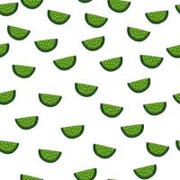 Doodle seamless pattern with little green random citrus slices. Isolated summer fresh organic food backdrop. vector