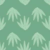 Geometric botanical exotic backdrop. Abstract cactus seamless pattern on green background. vector