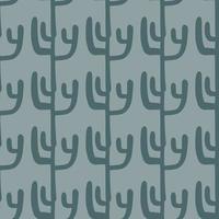 Seamless pattern with cactuses on green background. Desert doodle cacti wallpaper vector
