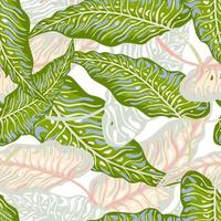 Tropical palm leaves seamless pattern. Jungle leaves botanical wallpaper. vector