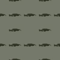 Seamless pattern cachalot on green background. Template of cartoon character of ocean for fabric. vector