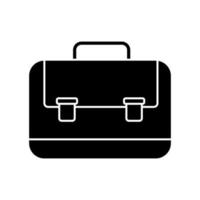 Glyph briefcase icon. Office case symbol. School bag button. vector