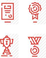 A set of icons on a theme sport. The winner's cup for the first place, the diploma, the certificate, the certificate, the medal of the winner. Awards and prizes. Logo, symbol, emblem. vector