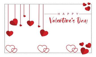 14 February. Happy Valentines Day Background Design With Papercut Style Love Shapes vector