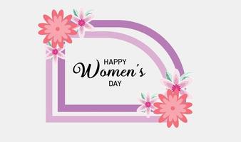 tarjeta del día de la mujer feliz, pancarta, póster, diseño de fondo vector gratis