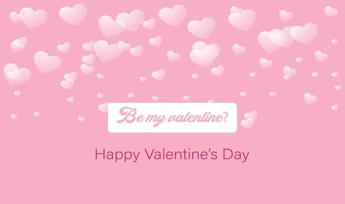 Happy Valentines Day Card On Pink Background