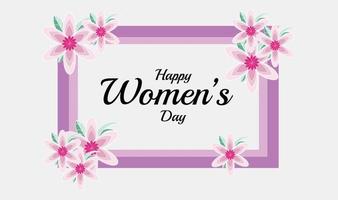 Women's day background design with flower in frame.. vector