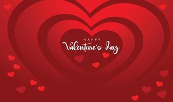 Valentines Day Banner Or Card Design On Red Background Free Vector