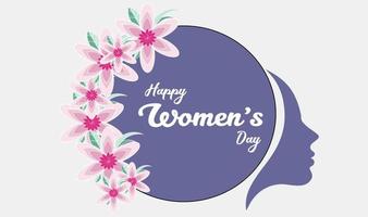 Happy Womens Day Card in Circle Shapes Background Design vector
