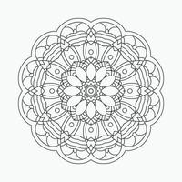 Decoration Mandala pattern for coloring pages. Flower mandala line art vector. Circular mandala pattern vector. Vintage Indian decoration elements. Coloring page mandala pattern. vector