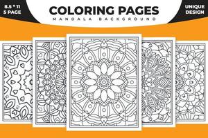 Mandala coloring page interior set. Mandala pattern bundle. Vintage Indian decoration elements. Decoration mandala coloring page pattern collection. Flower mandala line art vector. vector