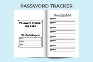 Password tracker notebook interior. Website information log book interior. Password and website information tracker journal. Notebook interior. Password tracker journal. vector