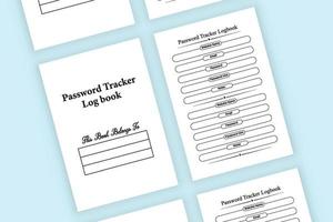 Password tracker logbook interior. Password tracker notebook template. Website information tracker journal. Password notebook interior. Log book interior. vector