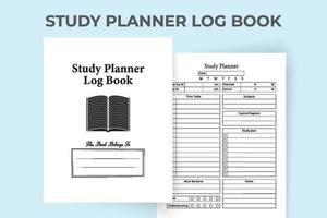 Study planner logbook interior. Students daily reading planner and task tracker notebook template. Journal interior. Study planner notebook and students daily routine tracker interior. vector