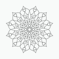 Mandala pattern coloring page. Decoration Indian-style mandala line art. Mandala ornament pattern for coloring pages. Traditional Indian mandala and floral pattern. vector