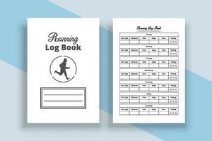 Running log book interior. Weekly exercise tracker journal template. Notebook interior. Weekly running log book template. Running notebook. Exercise planner template. vector