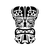 Totem face. Face in Polynesian or Maori style. Hawaiian tribal patterns. Good for prints and t-shirts. Isolated. Vector